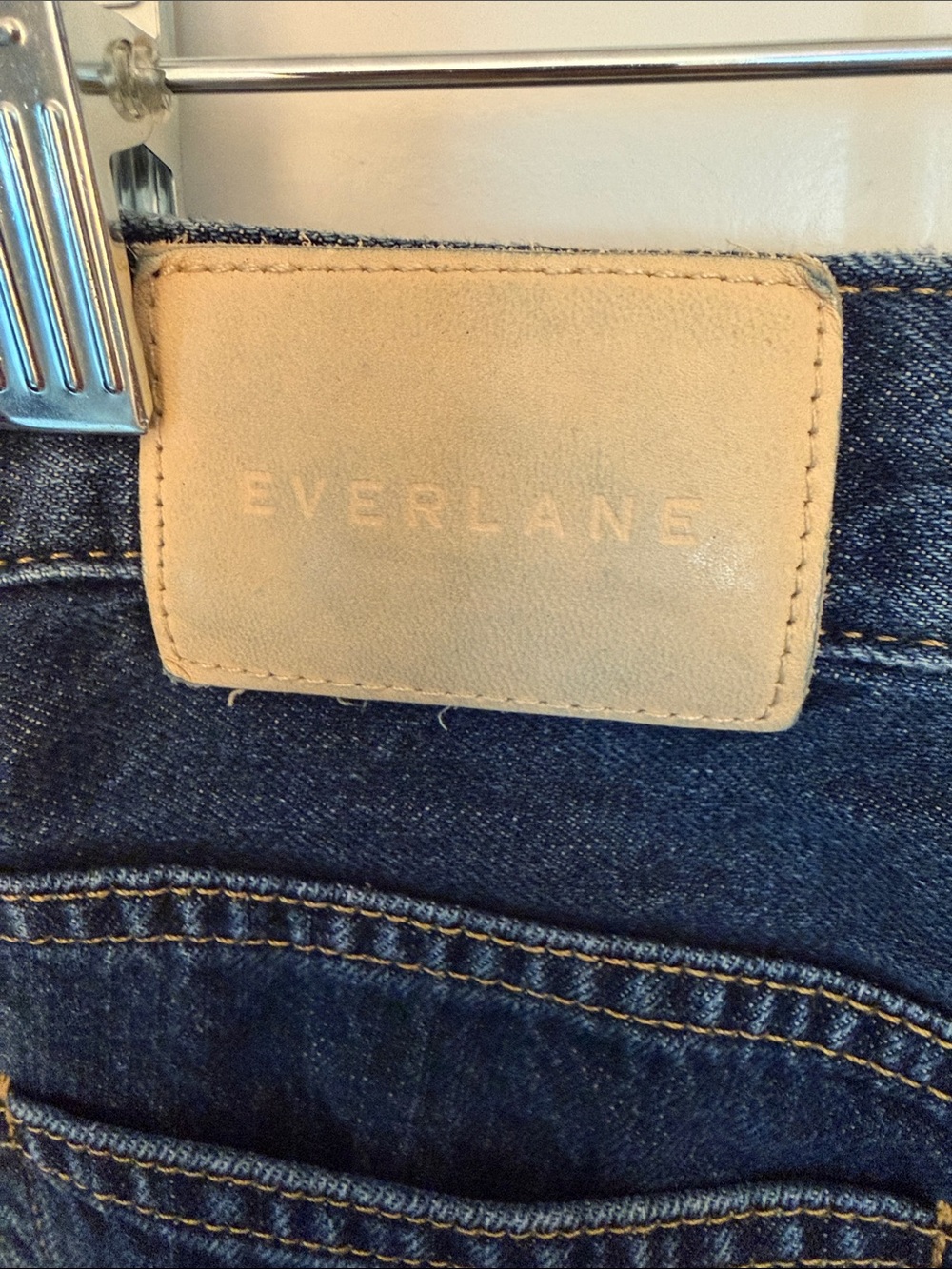 Everlane Baggy Jeans in Dark Blue Denim - Picture 9 of 10